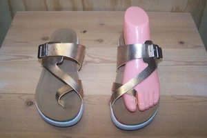 STEVE MADDEN JWished Platform Sandals Rose Gold Rainbow trim Size 5 MSRP $45 - Picture 1 of 8