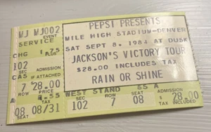 MICHAEL JACKSON VICTORY TOUR THRILLER RARE CONCERT TICKET STUB DENVER 09/08/1984 - Picture 1 of 1
