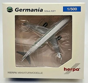 Germania Airbus A321 modelo de avión 1:500 Herpa pieza de coleccionista regalo NUEVO & EMBALAJE ORIGINAL - Imagen 1 de 2