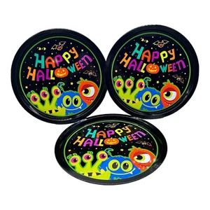 "Lote de 3 bandejas redondas de metal para servir de lata de monstruos de Halloween de 12,5"" Walmart - sin usar" - Imagen 1 de 8