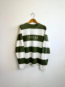 Guess Original Los Angeles Striped Cotton Long Sleeved T-shirt - Picture 1 of 6