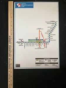 SEPTA Philadelphia MARKET-FRANKFORD LINE MAPPA DELLA METROPOLITANA 11" x 16" NUOVO - Foto 1 di 3