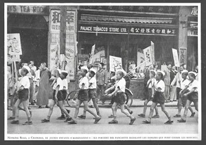 1949 - CHINE SHANGAI . NANKING ROAD . MANIFESTATION D ENFANTS  . 3Z063 - Imagen 1 de 1