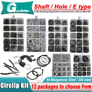 E Clips C Circlip Retaining Ring Stainless Steel Carbon Steel Kit 1.5 - 48mm Kit - Picture 1 of 23