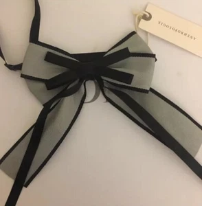 Anthropologie Black Ribbon Bow Neck Tie - Picture 1 of 5