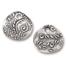 4 TierraCast Jardin Charms, 5/8", Antiqued Pewter, Lead-Free (T332-Q4)