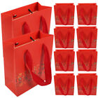  10 Pcs Red Paper Candy Bag Shopping Handheld Bags Baby Shower Gift