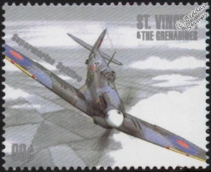 WWII RAF Supermarine SPITFIRE Aircraft Stamp #4 (1940-2000 Battle of Britain) - Picture 1 of 1