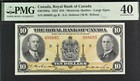 Canada, Royal Bank of Canada $10 1935 PMG 40 Extremely Fine