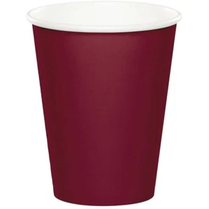 Burgundy Cups Paper 9OZ 24CT - Picture 1 of 1
