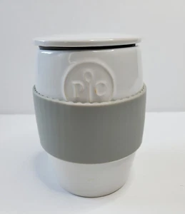 Pampered Chef Large Coffee/ Soup Mug/ Cup White With Gray Gripper - Picture 1 of 7