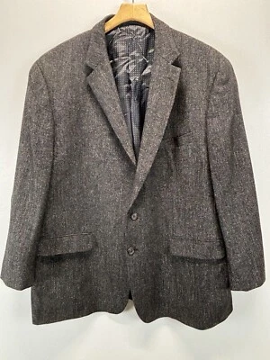 Men’s Ralph Lauren Blazer Sport Coat Sz 50R Black Speckled Wool Silk Blend  - Image 1 of 4