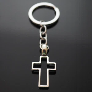 Hollow Cross Design Christian Christianity Keychain Gift Key Chain Ring Gift - Picture 1 of 10