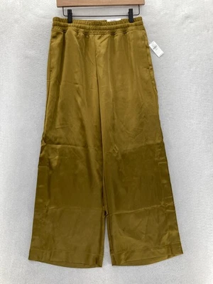 Old Navy Active Satin Pull On Wide Leg Pants Women's Small Petite Gold Preppy - Image 1 of 4