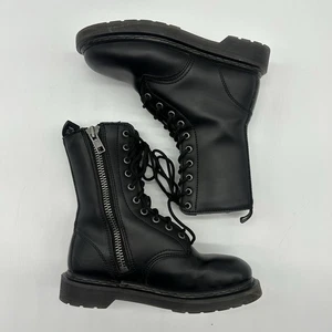 Demonia Bolt-200 Black Mid Calf Punk Gothic Military Combat Boots Women's 8/M6 - Picture 1 of 11