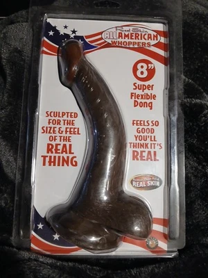 Dong súper flexible Real Skin All American Whoppers 8" Foto 1 de 2