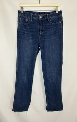 Pantalones de mezclilla Seven 7 para mujer fin de semana ajuste fácil boyfriend azul dobladillo crudo TALLA 4 Foto 1 de 4