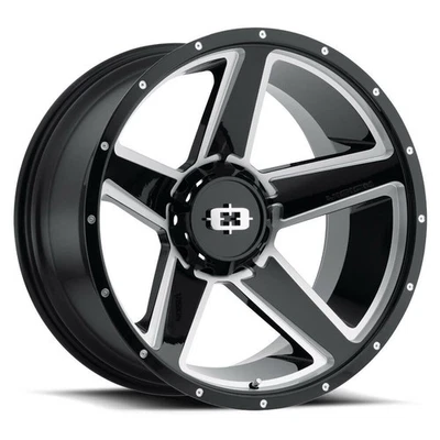 Rueda fresada negra Vision 390 Empire 22" 22x11,5 8x170 -44 mm elevada para llanta Ford Foto 1 de 4