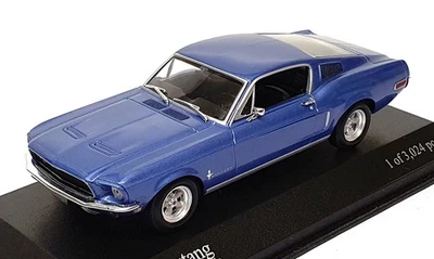Minichamps 1/43 Scale 400 082021 - 1968 Ford Mustang - Blue - Image 1 of 4