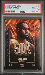 2024 Topps Now LeBron James #12 50K Career Points Lakers PSA 10 - Picture 1 of 2