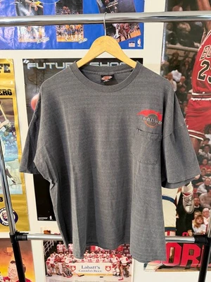 Camiseta Grunge Motociclista Bolsillo Rayas Harley Davidson Vintage Años 90 Hecha en EE. UU. XXL Foto 1 de 4