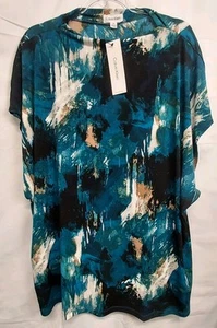 Blusa sin mangas Calvin Klein para mujer 3XL estampado abstracto ligera costera nueva con etiquetas - Imagen 1 de 7
