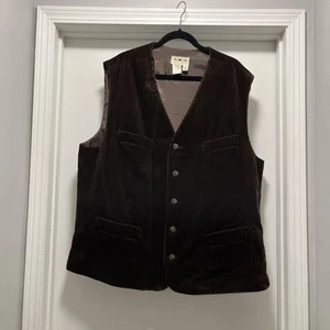 Chaleco de pana suave Eddie Bauer para hombre alto XXL marrón con botones sin mangas - Imagen 1 de 13