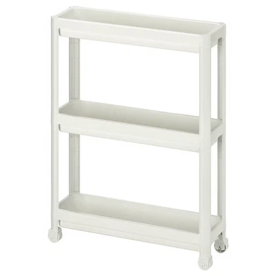 IKEA VESKEN Trolley Narrow Fit for Kitchen Bathroom & Living 54x18x71 cm White - Image 1 of 4