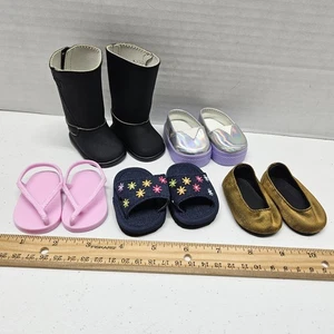American Girl SCHUHE 5er-Set - 18 Zoll Puppenstiefel Sandalen flache Schuhe Tanz - AUTHENTISCH - Bild 1 von 10