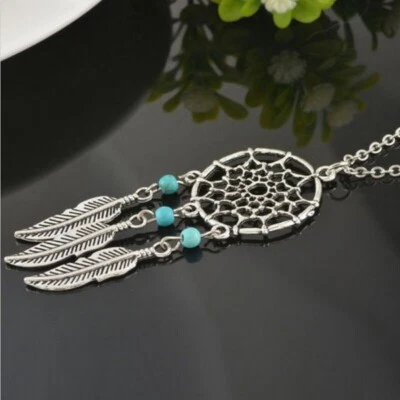 Damen Halskette Anhänger Traumfänger Dreamcatcher Geschenk Party Strand Urlaub - Bild 1 von 4