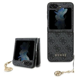 Cell Phone Case For Galaxy Z Flip 5 Guess Gold Chain Grey - Picture 1 of 8