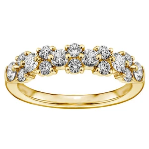 1.00 CT Brilliant Cut Garland Diamond Wedding Band in 14k Yellow Gold NEW - Picture 1 of 4