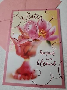 Sister Mothers Day Greeting Card Flowers Butterfly - Picture 1 of 5