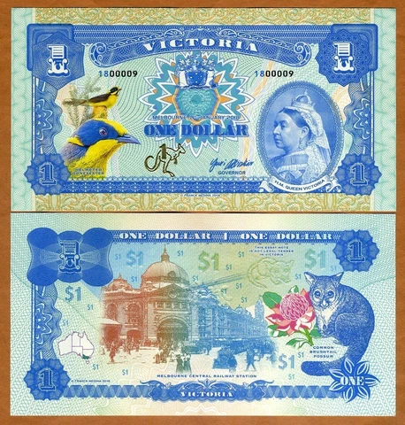 Victoria, Australia, $1, 2018, Limited Private Issue, Possum, Queen Victoria Cover