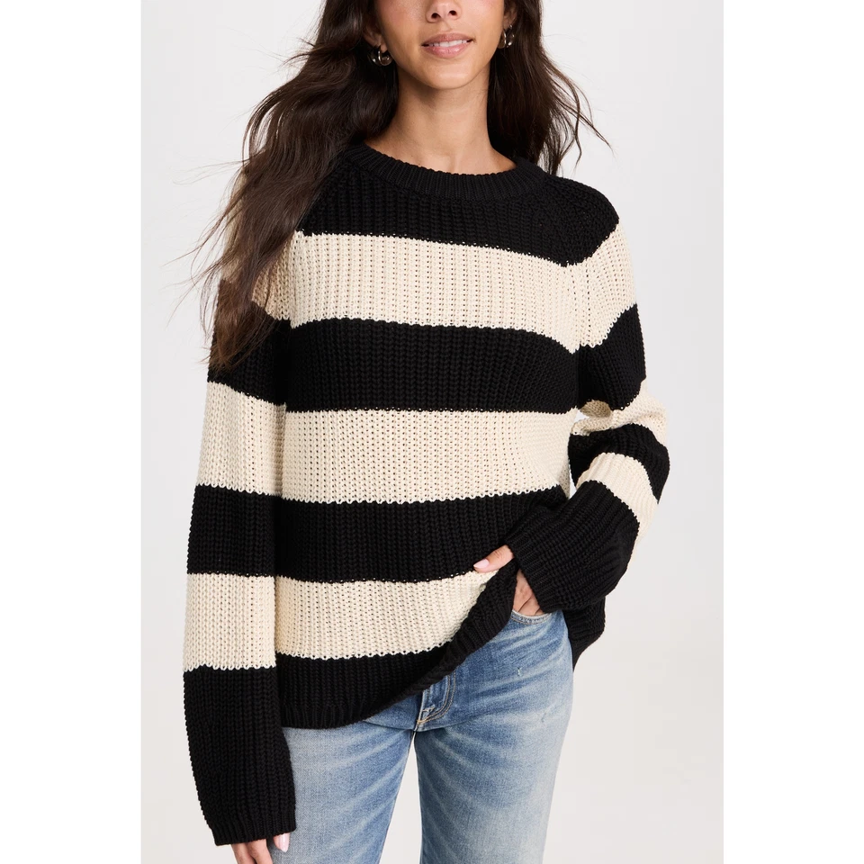 Suéter Terciopelo 'Ciara' Negro Cuello Redondo Rayas Talla L Foto 1 de 4