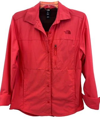 The North Face 女式小号全拉链珊瑚粉色标志口袋 — 第 1/4 张图片