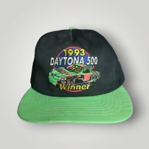 Vintage 90s Daytona 500 Bobby Labonte Snapback Hat Black/Green USA Made