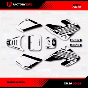 White & Gray Shift Racing Graphics kit fits 00-03 Honda XR50 XR 50 Decal pitbike - Foto 1 di 2