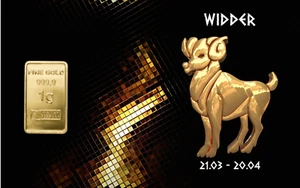 1,0 Gramm Feingold Motiv-Karte "Widder" Goldbarren Barren echt Gold 999,9 - Bild 1 von 3