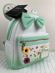 Loungefly Disney Minnie Mouse pressed flowers summer spring backpack Brand new - Picture 1 of 9
