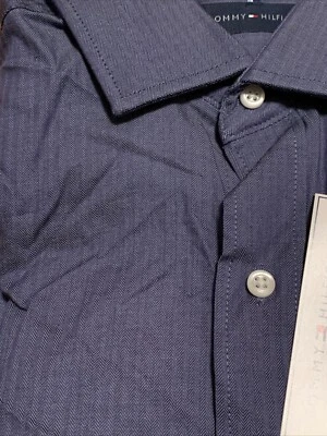 Camisa de vestir Tommy Hilfiger índigo calce regular para hombre 15-15,5 34/35 M 16-16,5 36/37 Foto 1 de 4