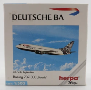 Herpa Deutsche BA Boeing 737-300 Model - 1:500 - 500579 - Bavaria - Picture 1 of 11