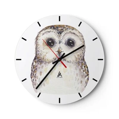 Horloge murale en verre 40x40cm Chouette Chouette Hulotte Graphiques Wall Clock - Photo 1/4