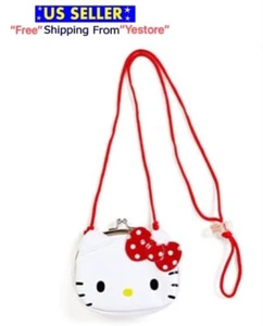 New SANRIO Hello Kitty Cat Special Smile Leather Coin Pouch Bag Purse w Strap - Picture 1 of 1