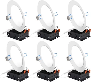 Sunco 6 Pack 6 Inch Ultra Thin LED Recessed Ceiling Lights, 5000K Daylight, Dimm - Picture 1 of 7