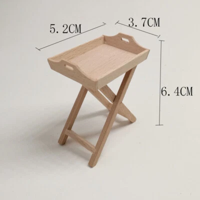 1:12 Dollhouse Miniature Tray Food Table Furniture Wooden Kitchen Accessories - Image 1 of 4