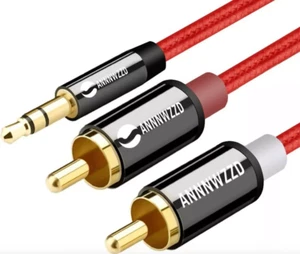 2M ANNNWZZD RCA Audio Cable 2RCA Male to 3.5mm Jack to 2 RCA AUX Braided NN - Picture 1 of 1
