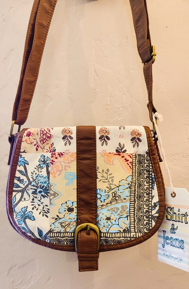 Bolsa tiracolo camiseta e jeans - Imagem 1 de 1