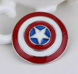 Lapel Pin Enameled Cartoon Steve Rogers Mattel Wonder Woman Shield - Picture 1 of 5