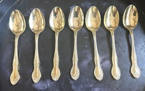 Lotto 7 CUCCHIAINI zuppa vintage ADCRAFT ACCIAIO INOX ALISSA GIAPPONE ORO SERVIZIO - Foto 1 di 4